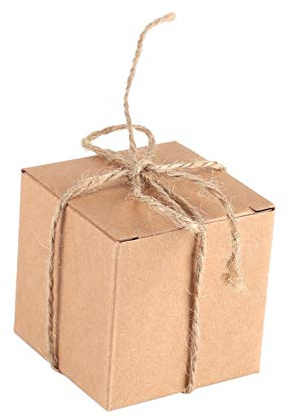 VOBOR 50PCS Brown Kraft Paper Gift Box Piazza Bomboniera Candy Cioccolato Titolare Borse Regalo di Nozze scatole di rifornimento del Partito