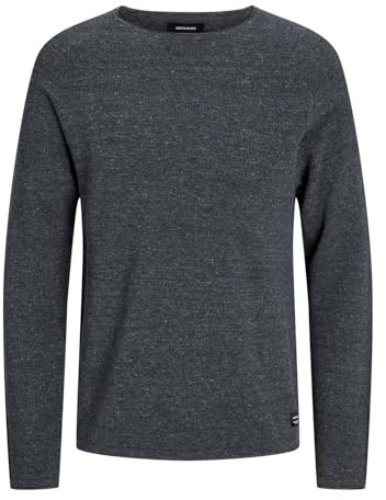 JACK & JONES Herren Jjehill Knit Crew Neck Noos Pullover, Dark Grey Melange, L