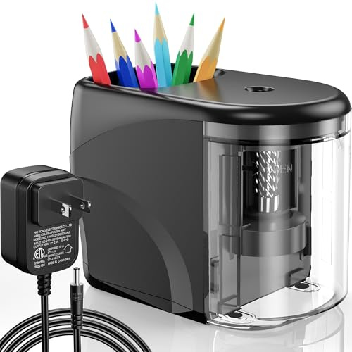 Pencil Sharpener, Electric Pencil Sharpener with USB or Battery Operated, Automatic Pencil Sharpeners Fast Sharpen, Perfect for Kids, Children, Teachers, Artists