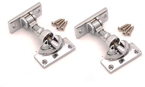 Pack of 2 Solid Brass Victorian Brighton Brass/Chrome SASH Screw Down Wedge Window Fastener (Polished Chrome)