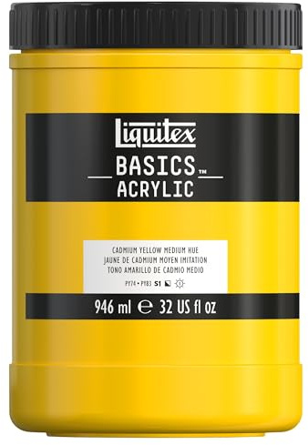 LIQUITEX Basics Acrylic Paint, Cadmium Yellow Medium Hue, 946 ml Pot