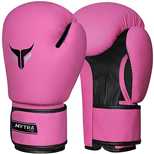 Mytra Fusion Boxhandschuhe Damen Box Handschuhe MMA Training Punching Kickboxhandschuhe (Pink, 10-oz)