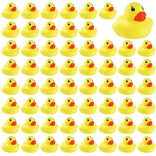 GliSun 60 PCS Rubber Ducks Bath Toys Mini Ducks Float and Fun Squeak for Kids Bath Toy Shower Decorations Birthday Party Carnival Game Gift