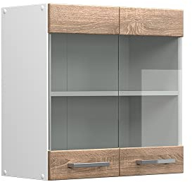 Vicco Mobile da cucina in vetro R-Line, Sonoma, 60 cm, per la libera combinazione all'interno di sistemi cucina modulari