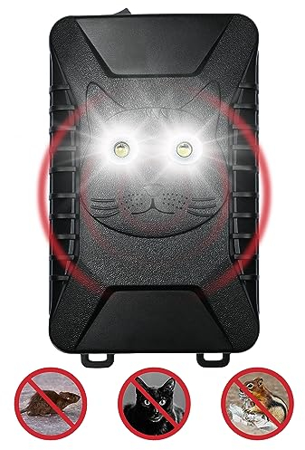 HARIKIKI Mäuseabwehr Unter der Motorhaube für Automotoren, Marderschreck Auto Marderabwehr Ultraschall mit LED Blitzlicht, Marderschutz für Autos Motorraum, Maderschrecker Dachboden Marderfalle