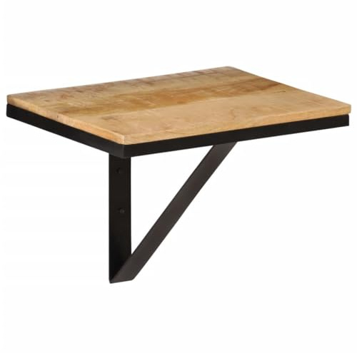 vidaXL Wandregal, Regal Wandmontage, Hängeregal mit zusätzlichem Stauraum, Schweberegal Büroregal Bücherregal, Massivholz Mango Eisen