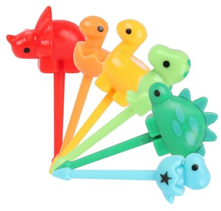 CHAMEEN Lot de 18 fourchettes à fruits pour enfants - Mini dinosaures - Pics à fruits pour tout-petits - Accessoires de décoration
