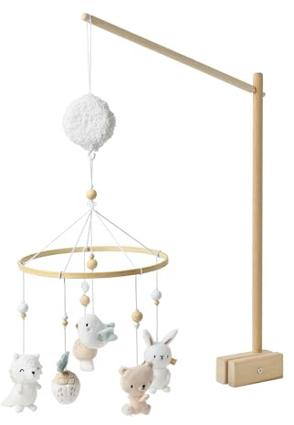 VERTBAUDET Baby Musik-Mobile WALDSPAZIERGANG salbeigrün