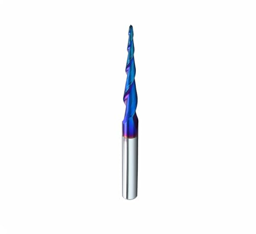3.6 Deg Tapered Ball Nose Upcut CNC Bit 1/4 Shank NACO Coating