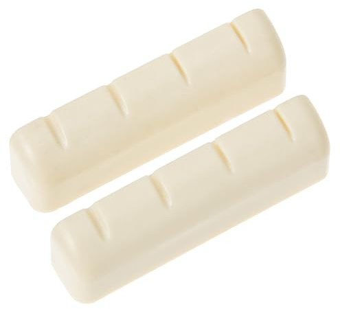 DECHOUS Tuercas de Repuesto para Banjo 2 Piezas en ABS Blanco Soporte de Cuerdas para Mejorar la Duración del Sonido, Accesorio Práctico para Instrumento Banjo