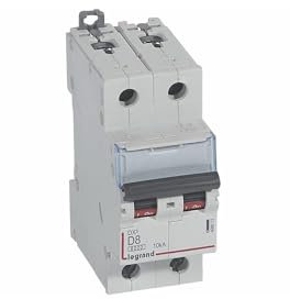 408013 Disjoncteur Bipolaire 8a - 2p Courbe D - 6/10ka - à Vis - Legrand Dx3