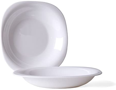 Rocco Bormioli 6197802, Parma Piatto Opale Fondo, Vetro, Bianco, 22.5x22.5 cm, 6 pezzi