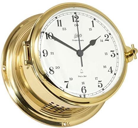 Delite Schatz Glasenuhr quarz Royal 180mm Messing poliert