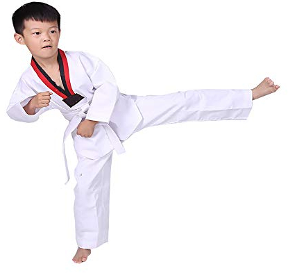 Karate Anzug Kampfkunst Baumwolle Tae Kwon Do Uniform Kinder Jiu Jitsu Gi Judo Kinder Erwachsene Kleidung Weiß-White-130