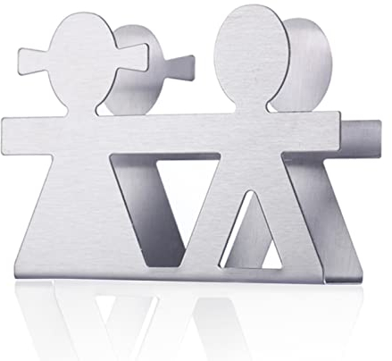 Portatovaglioli Verticale, Portatovaglioli da Tavola in Metallo per decorazione da tavolo in ristorante, caffetteria, hotel o cucina, 12×3× 8,6 cm