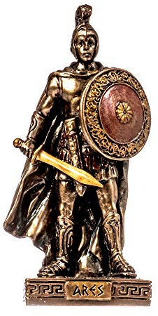 Ares Mars Dieu De La Guerre Fils De Zeus Statue Miniature En Bronze Coulé À Froid 9 cm