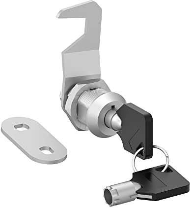 inBovoga 1 Pack Toolbox Locks with Keys, Hook Cam, Tubular Cam Locks 5/8 Keyed Alike, Toolbox Lock Secure File Drawer Mailbox Cabinet Lock, Zinc Alloy