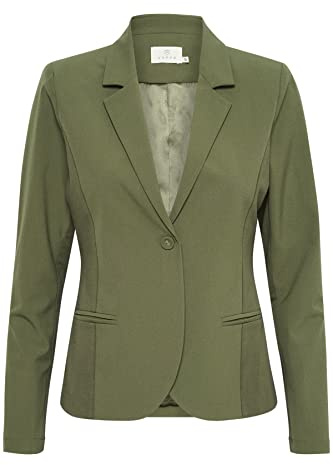 KAFFE Women's Classic Blazer with Long Sleeves Stretchy Jersey Single Breasted