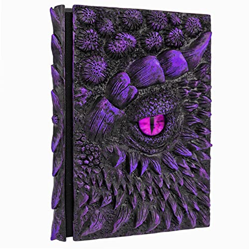 Mazeran 3D drake inbunden präglad journal, antik handgjord demon drake öga polysten A5 tomt hantverk skrift skiss anteckningsbok daglig anteckningsblock, hemprydnad konstnärlig fantasi dekoration