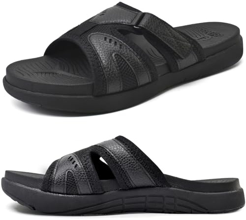 COFACE Sport-återhämtningssandaler för män, plantar fasciit, mjuk vaddering, lätt hålfotsstöd, ortopediska flip-flops för män, storlek 40–48
