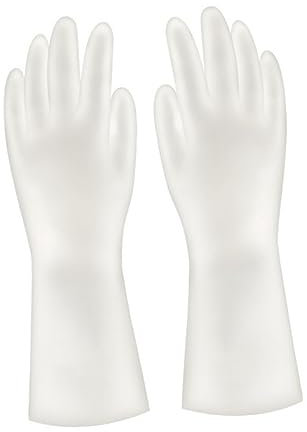 GLEAVI 4 Paar Toilettenhandschuhe Latex Handschuhe Küchenreinigungshandschuhe Spülhandschuhe Mittel Handschuhe Zum Reinigen Gummihandschuhe Hausarbeitshandschuhe Weiß Haarentfernung