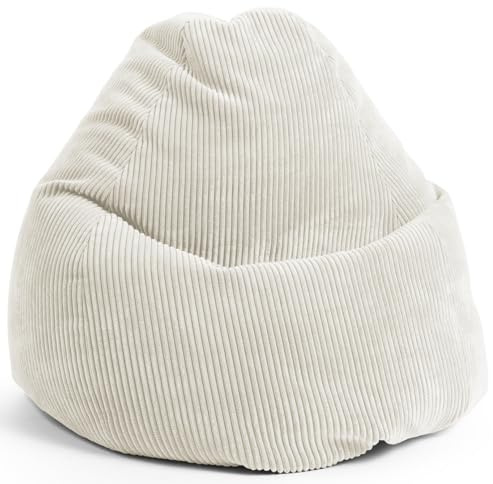 SITTING POINT only by MAGMA Shara Sitzsack XL aus Cord – 70×110 cm Bean Bag Chair, Cord Sitzsack für Erwachsene und Kinder, Gaming Sitzsack – pflegeleichter Bezug & nachfüllbare EPS-Füllung