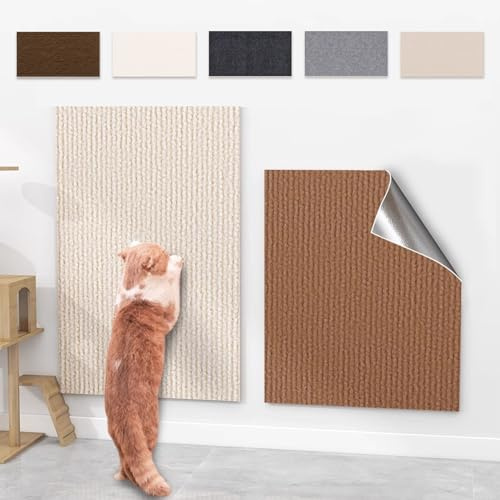 Tapis à griffer auto-adhésif pour chat - Planche à gratter - Tapis à gratter pour chat - Adhésif pour griffoir de chat - Protection des meubles pour canapé et mur - Pour chats (Beige, 60x100 cm)