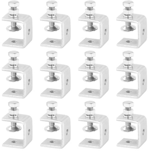 JIEHIN Lot de 12 Pièces Serre-Joints en C Robustes en Acier Inoxydable 304, pour Serre-joints, Pinces et Tendeurs, Outils de Travail du Bois, Bricolage et Réparation Automobile, 30 mm