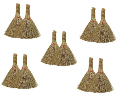 PLAFOPE 10pcs Desktop Small Broom Desk Cleaning Brush Dust Brush Cleaner Indoor Broom