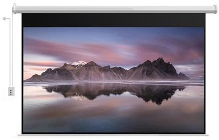 Pantalla de proyección motorizada con Control Remoto de 60 Pulgadas y 72 Pulgadas, Pantalla de Cine eléctrica con Ajuste automático, Ideal para Cine en casa, Oficina, Aula, TV (60 Pulgadas (