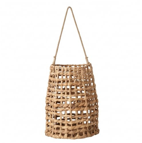 Cesto in Vimini da Appendere, Cesto da Appendere in Vimini, Parete Intrecciata a Mano Cestini da Parete Rattan Naturale Decorazione Multiuso per Cucina, Bagno, Soggiorno, 6x3, 5x12 Pollici