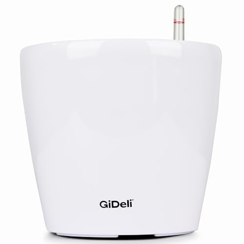 GiDeli Vaso autoirrigante - Vaso con sistema di auto-irrigazione con indicatore del livello dell'acqua - Vasi per fiori che proteggono da traboccamenti e decomposizione - Vaso per piante che fa