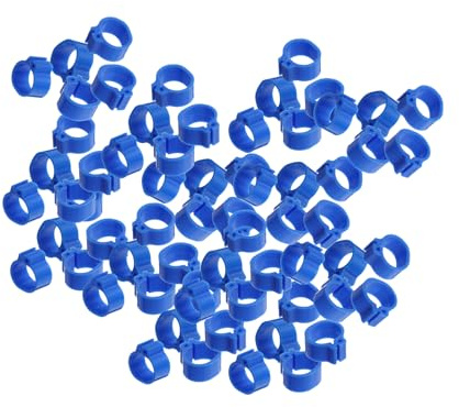 VILLCASE 100 Pezzi Anelli per Zampe di Piccione Clip 10mm, Anelli di Identificazione per Pollame e Uccelli, Accessori per Piccioni e Forniture Sanitarie, Colore Blu Scuro, Facili