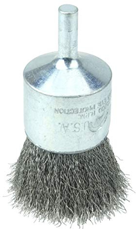 Weiler 36285 Wolverine 1 Crimped Wire End Brush, .006 Stainless Steel Fill, 1/4 Stem, Made in the USA (Pack of 10)
