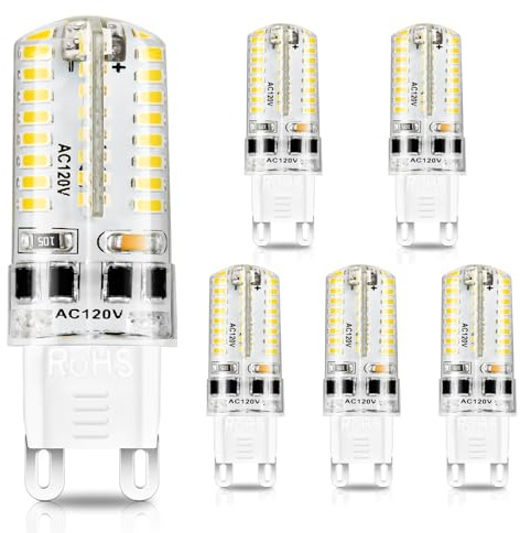YGS-Tech G9 LED Bulb Dimmable, 4W(35W Halogen Equivalent), G9 Light Bulbs, 3000K Warm White, CRI80, G9 Base Bulb for Chandelier, Interior Decoration Lighting, Commodity Display Lighting, 6-Pack