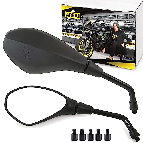 Area1 Motorradspiegel Motorrad Rückspiegel Set (rechts+links) e-geprüft 2xM10 Rechtsgewinde. Kompatibel mit Mondial GN