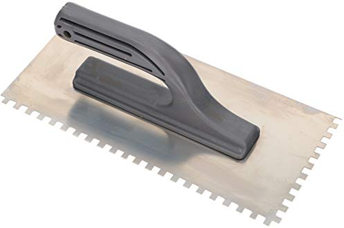 KOTARBAU® Llana dentada con hoja de acero inoxidable, 6x6 mm, 270 mm, Paleta de alisado con mango de plástico, Peine de diente para colocación de baldosas, Espátula de dientes, Alisadora para azulejos