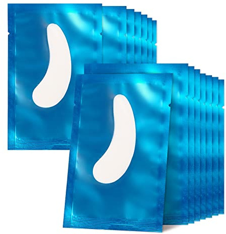 50 paia di cuscinetti per ciglia senza pelucchi per occhi in gel idrogel professionale Lint Free Eye Gel Patch for Eyelash Extension Willowleaves Blue)