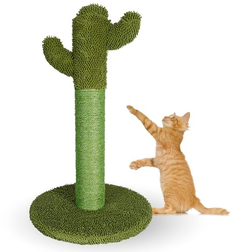Ligo - Albero Tiragraffi in juta per Gatti adulti, palo graffiabile grande altezza per Gatti in Corda di Sisal, Albero palo Tiragraffi Gatto. (CACTUS XXL)