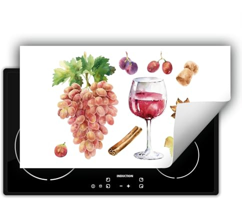 DarHaus Placa protectora vitroceramica 90x52 cm - Antideslizante Vinilo - Tapa protectora vitroceramica - vino - cocina