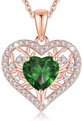 LAVUMO Collar Mujer Corazón Árbol de la Vida Joyas Mujer Auténtica Plata de Ley 925 Regalos Originales Esposa Mamá Novia Navidad Cumpleaños Día San Valentín Regalo