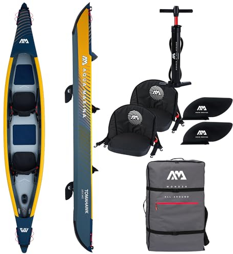 Campsup Aqua Marina kajak aufblasbar | Inflatable 2 Personen Kayak Tomahawk K-440 2023 | 440x78 cm | Technologie: Drop Stitch