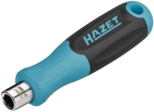 HAZET Bithalter 811BMK, 1/4 Zoll Sechskant hohl, 80 mm Länge, mit Magnet für sicheres Festhalten von Bits, für Hand- und Maschinenbetätigung, rutschfester 3-Komponenten-Griff