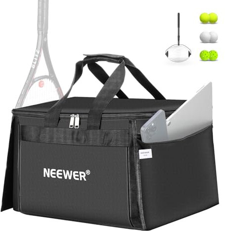 NEEWER TB01B Tennisballkorb, Robuste Tragetasche aus Polyester für den NEEWER TB01S Ballpicker, Tragbar mit Seitentaschen, NUR die Tasche im Lieferumfang Enthalten