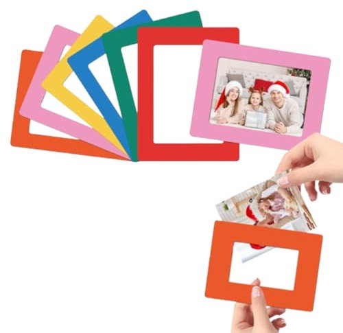 JchEnye 6 cornici portafoto magnetiche miniature adatte per foto da 7 x 4,5 cm, cornici portafoto colorate per frigorifero, autocollanti per frigorifero, arredamento domestico.