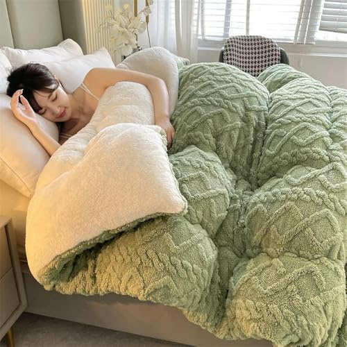 Edredón súper grueso y cálido, manta de poliéster lista para el invierno para cama, acogedora manta acolchada con peso para máxima comodidad y calidez