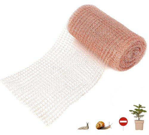 Kasanni Filet Anti Limaces Et Escargots Filet Cuivre Anti Limace 6mx127mm, Anti Limace et Escargots, Tue Limaces et Escargots, Double Maille de Cuivre Copper Mesh Piege, Grillage Bande de Cuivre