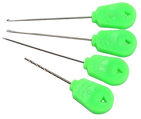 RWAJZAX Juego de herramientas de aguja de cebo 4 en 1, kit de cebos para aparejos de pesca, juego de cebos Boilie para hacer aparejos de pesca completo