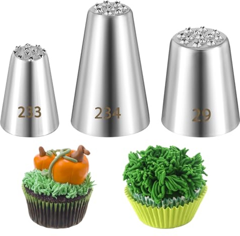 LIQWEI 3 beccucci per decorare torte, grandi 234 # 233 # 233 # 29 # per glassare, apertura multipla