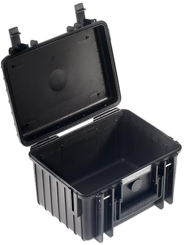B&W International Transportkoffer Outdoor 2000 (PP.66) Schwarz – Leerkoffer – wasserdicht (IP67), staubdicht, schlagfest, extrem robust
